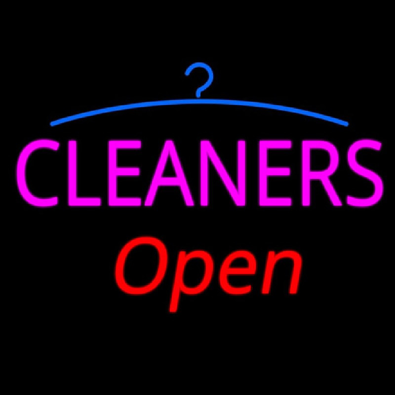 Pink Cleaners Red Open Logo Neonreclame