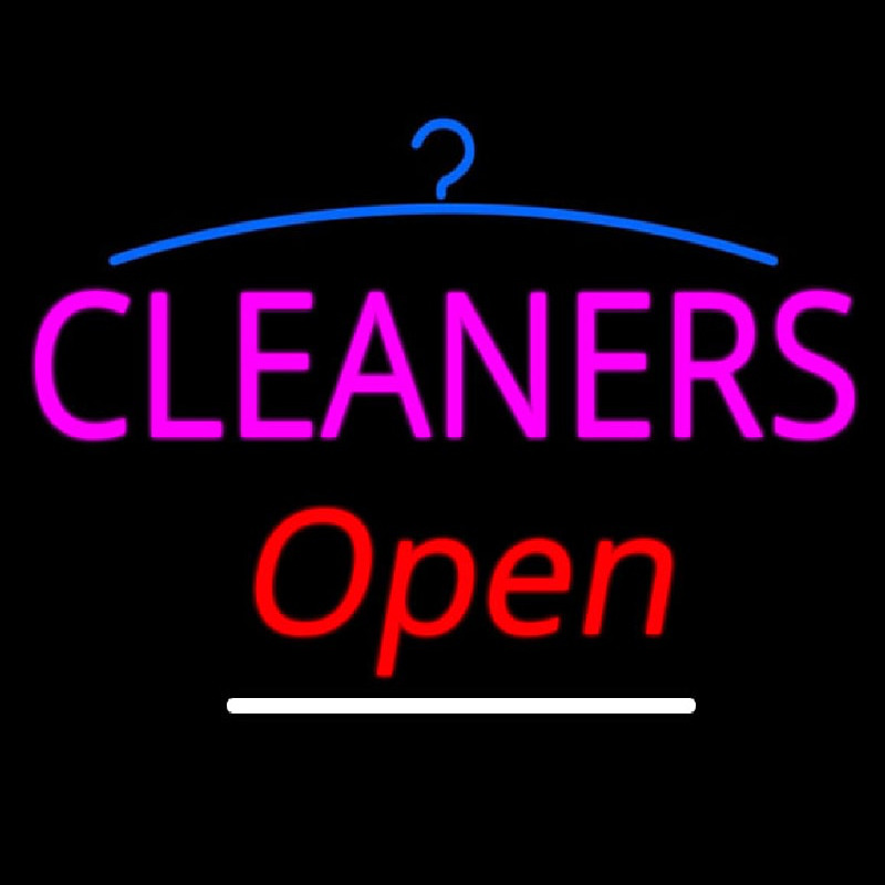 Pink Cleaners Slant Open Logo Neonreclame