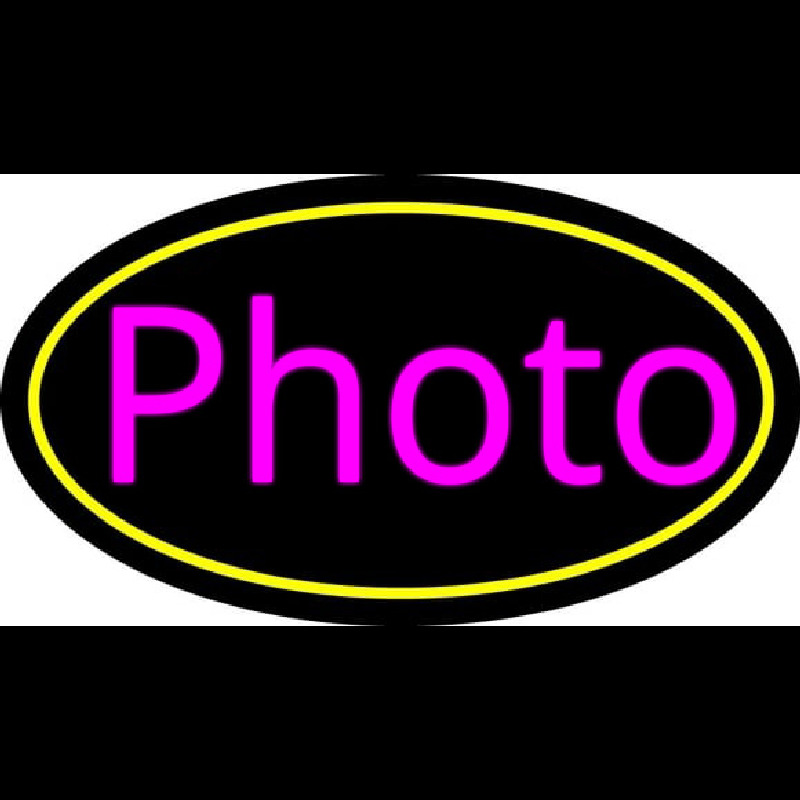 Pink Cursive Photo With Oval Neonreclame