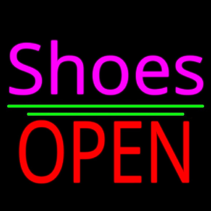 Pink Cursive Shoes Open Neonreclame