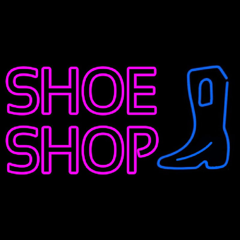 Pink Double Stroke Shoe Shop Neonreclame