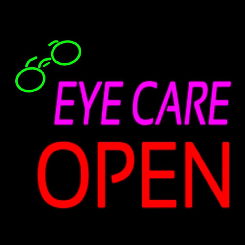 Pink Eye Care Block Open Neonreclame