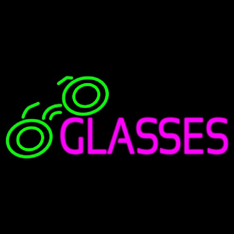 Pink Glasses Green Logo Neonreclame