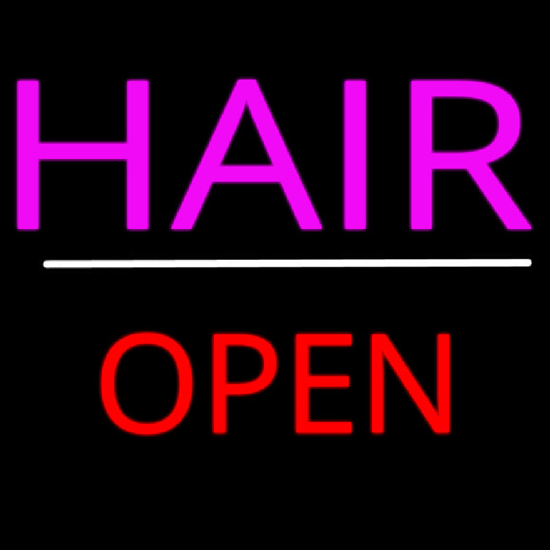 Pink Hair Open White Line Neonreclame