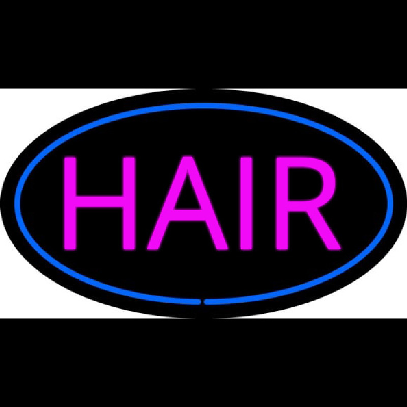 Pink Hair Oval Blue Neonreclame