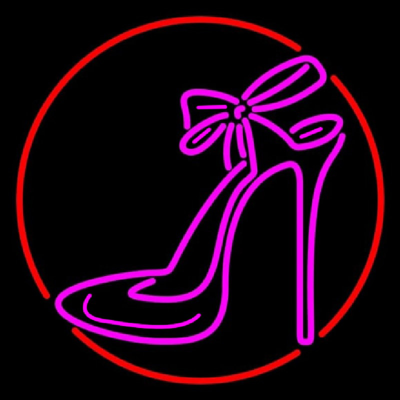 Pink High Heels With Ribbon Neonreclame