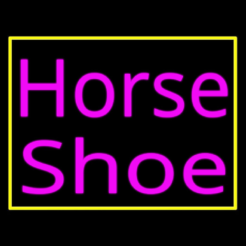 Pink Horse Shoe With Border Neonreclame