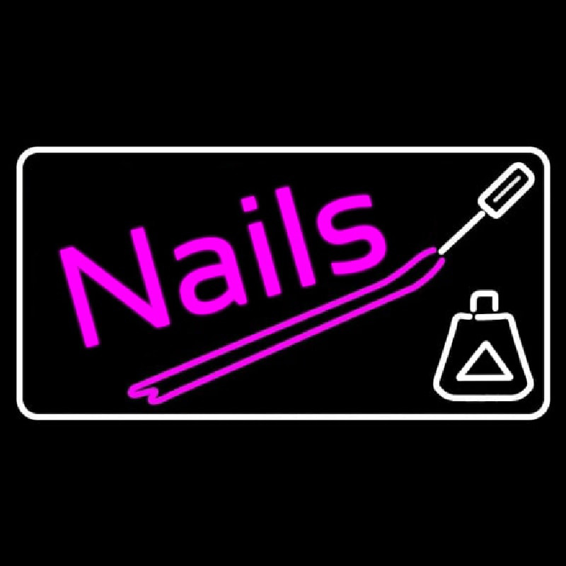 Pink Nails With Nail Polish Neonreclame