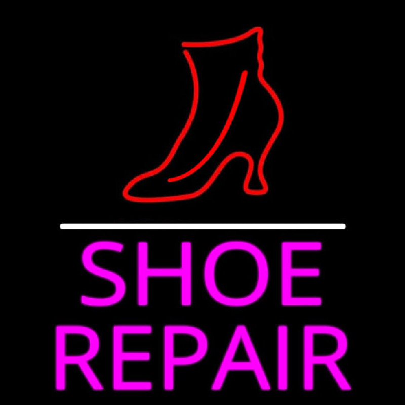 Pink Shoe Repair With Line Neonreclame