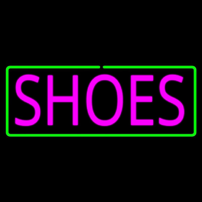 Pink Shoes Green Border Neonreclame