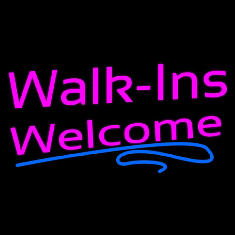 Pink Walk Ins Welcome Blue Lines Neonreclame