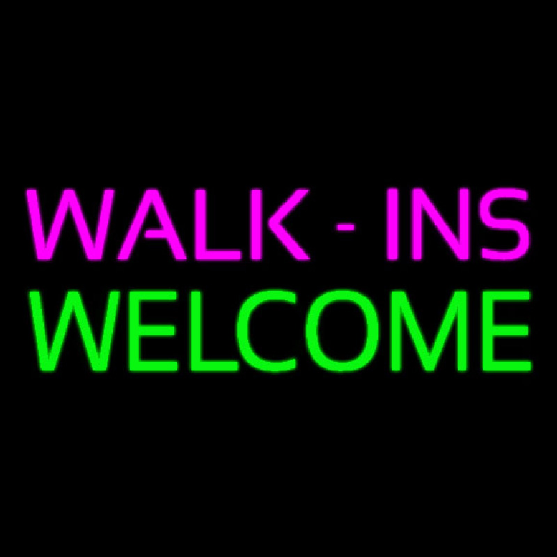 Pink Walk Ins Welcome Neonreclame