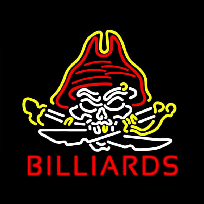 Pirate Skull Billiards Neonreclame