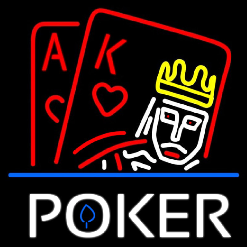 Poker With Border Neonreclame