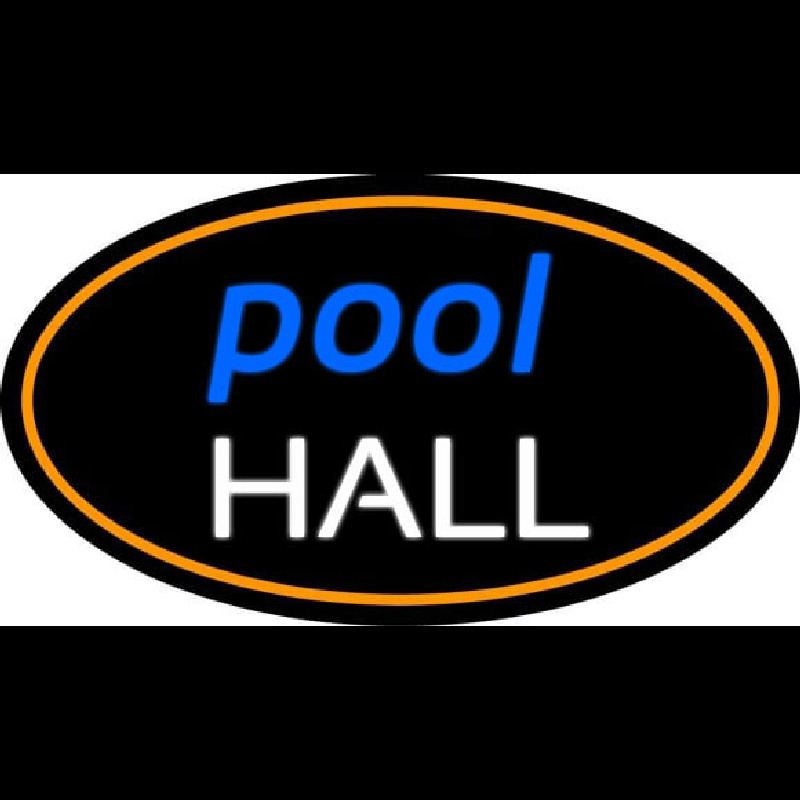 Pool Hall Oval With Orange Border Neonreclame