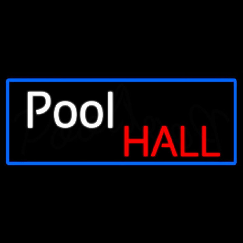 Pool Hall With Blue Border Neonreclame