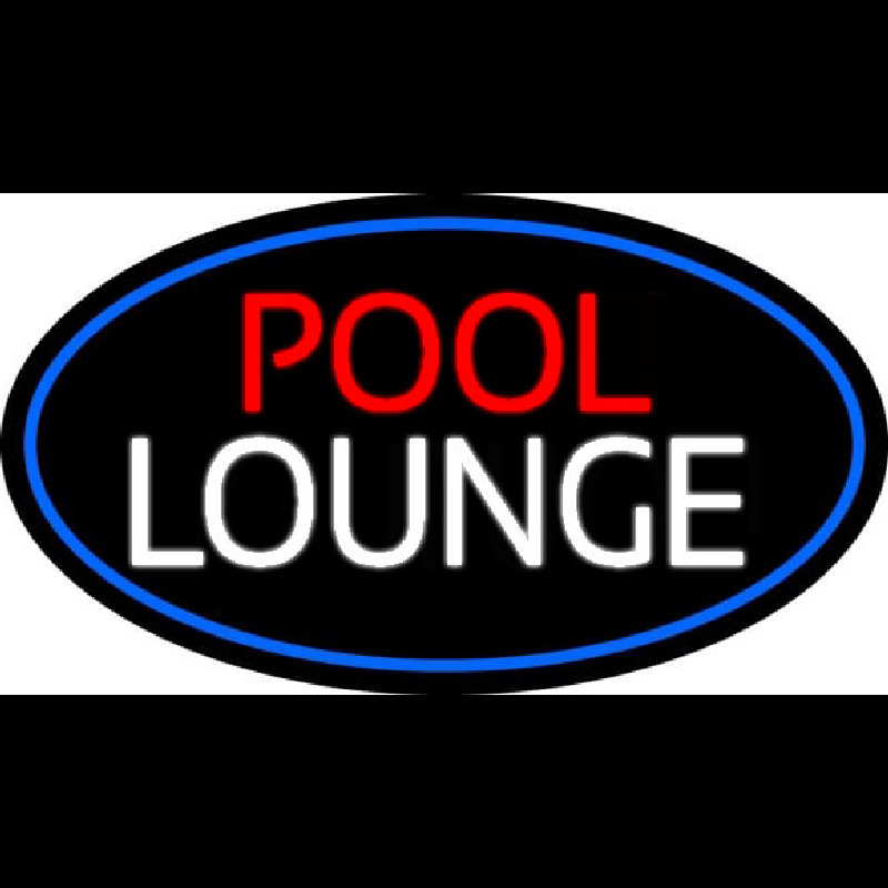 Pool Lounge Oval With Blue Border Neonreclame