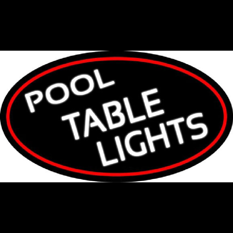 Pool Table Lights Oval With Red Border Neonreclame