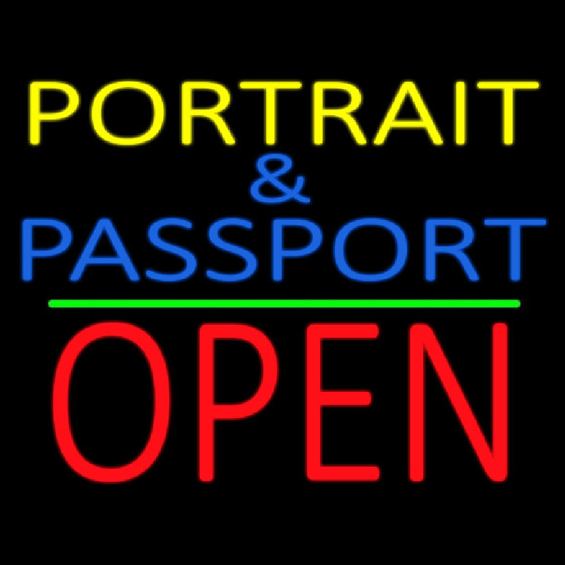 Portrait And Passport With Open 1 Neonreclame