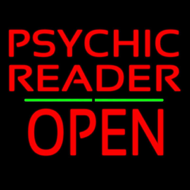 Psychic Reader Block Open Block Green Line Neonreclame