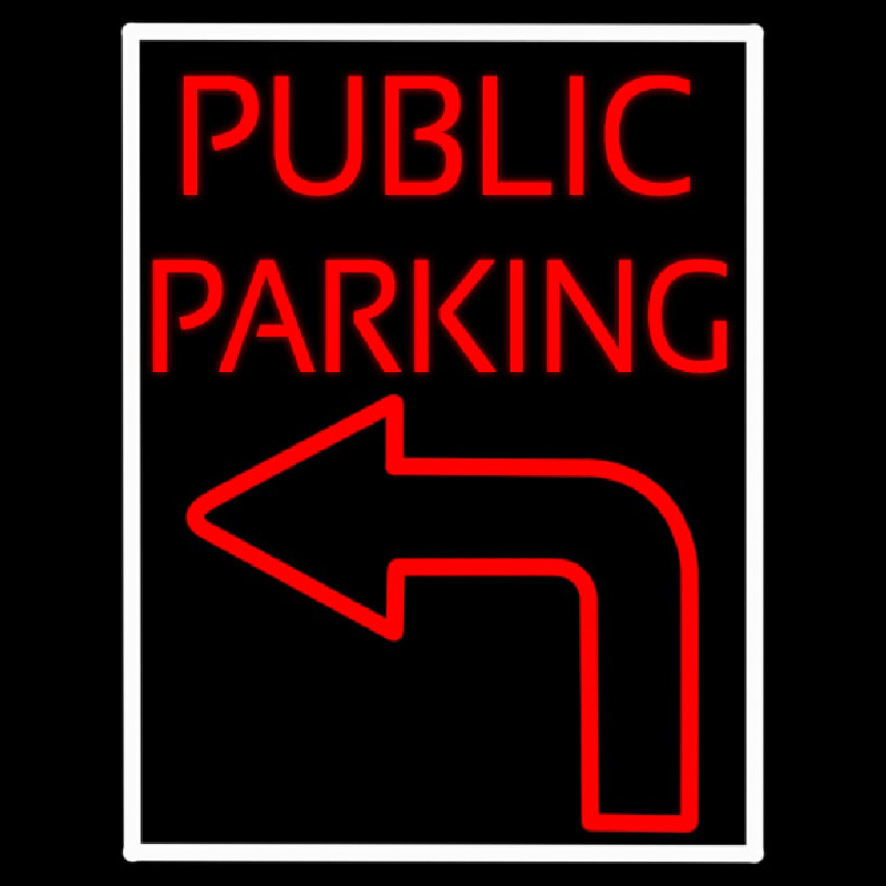 Public Parking With Arrow Neonreclame