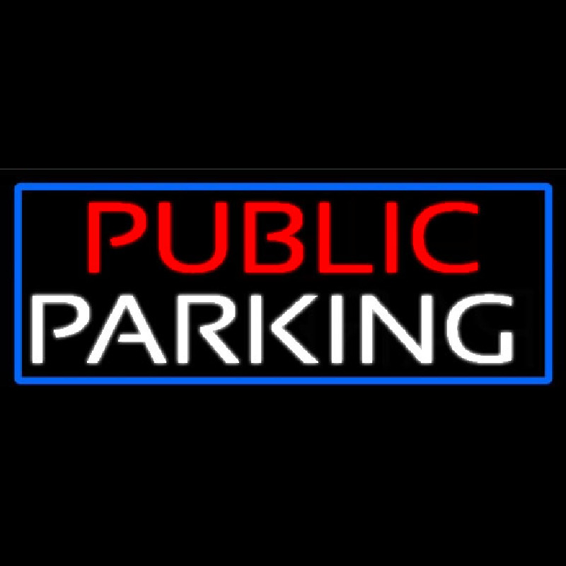 Public Parking With Blue Border Neonreclame