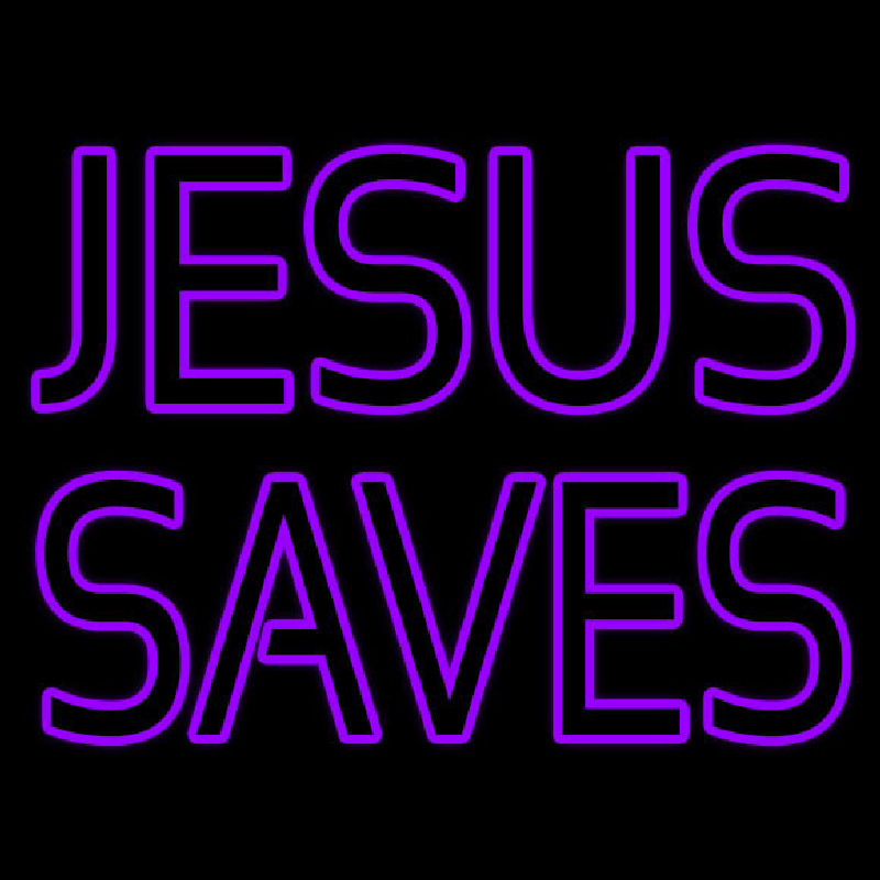 Purple Jesus Saves Neonreclame