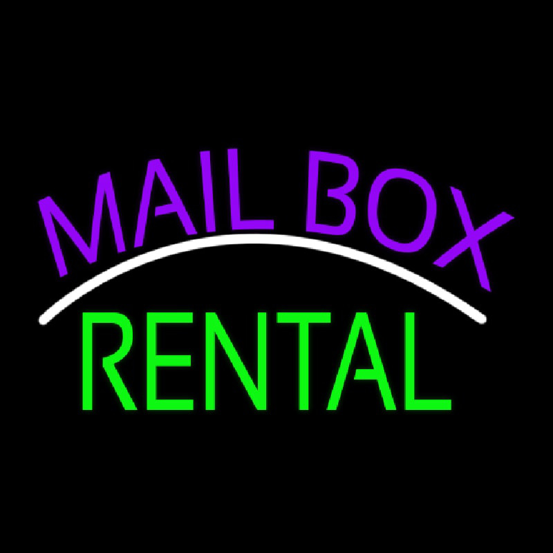 Purple Mailbo  Green Rental Block Neonreclame