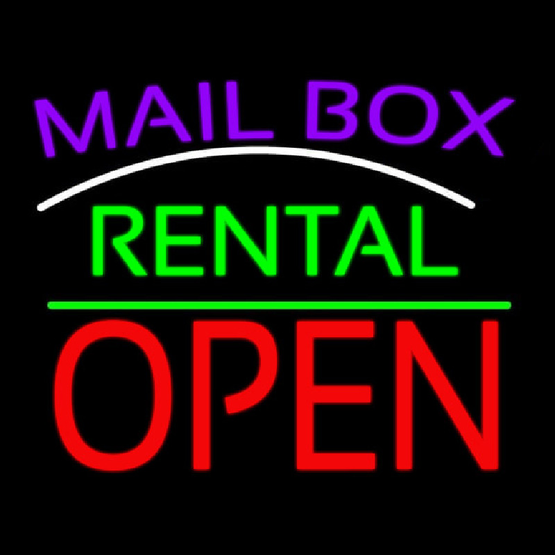 Purple Mailbo  Turquoise Rental With Open 1 Neonreclame