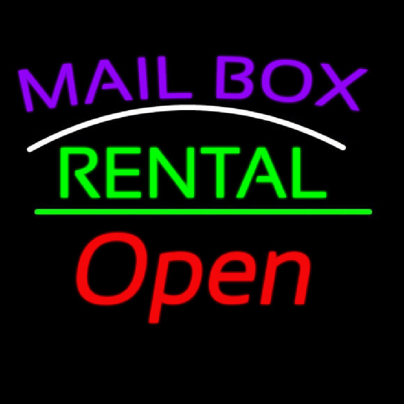 Purple Mailbo  Turquoise Rental With Open 2 Neonreclame