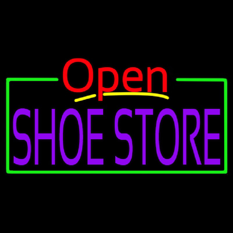 Purple Shoe Store Open Neonreclame