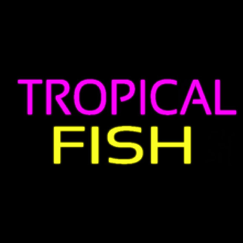 Purple Tropical Yellow Fish Neonreclame