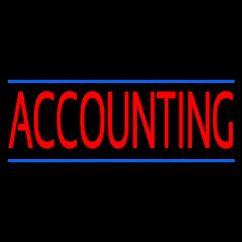 Red Accounting Blue Lines Neonreclame