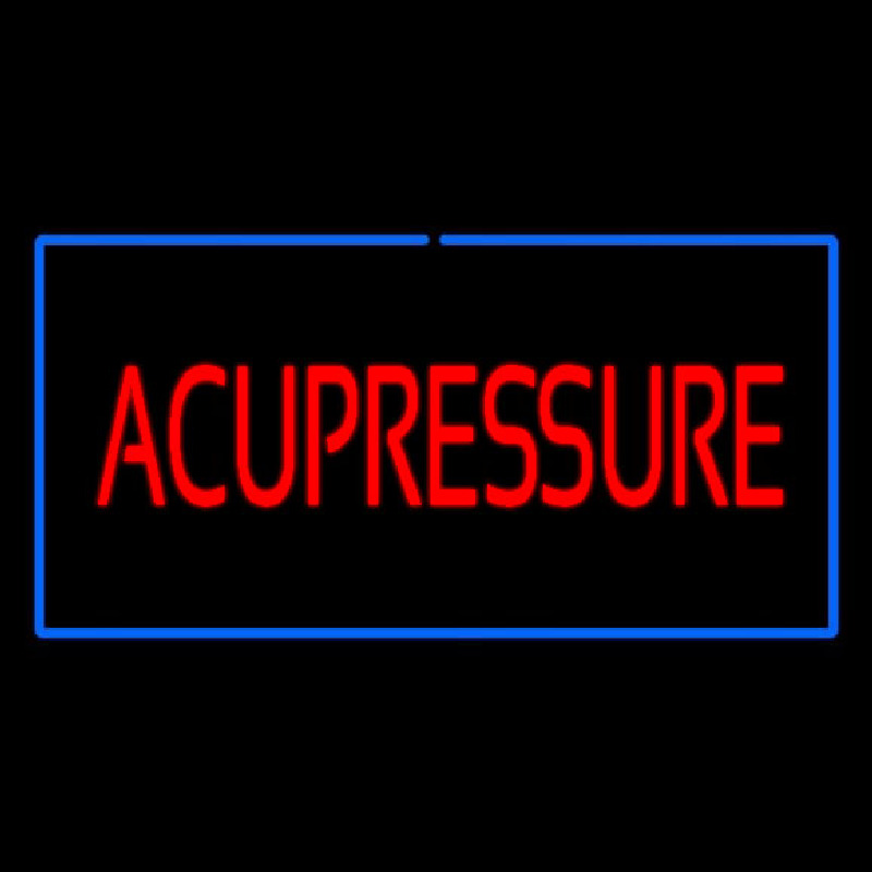 Red Acupressure Blue Border Neonreclame