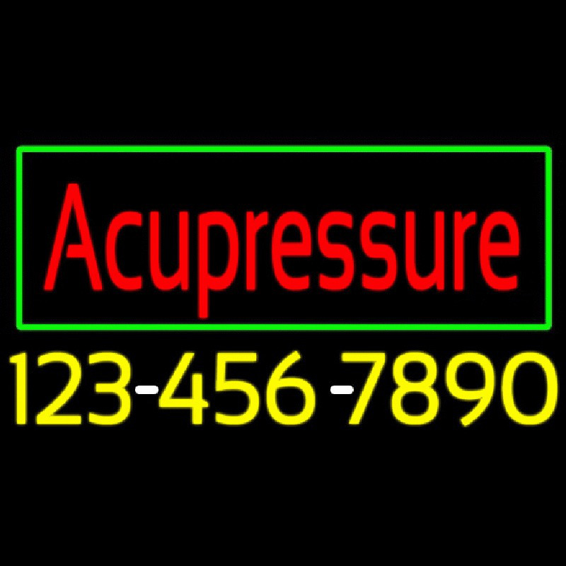 Red Acupressure With Phone Number Neonreclame