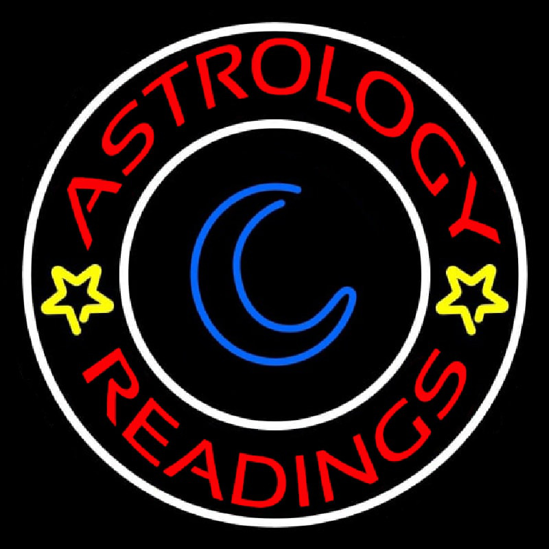 Red Astrology Readings White Border Neonreclame