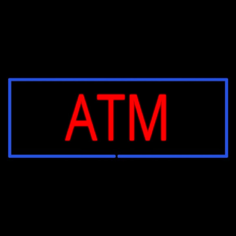 Red Atm Blue Border Neonreclame