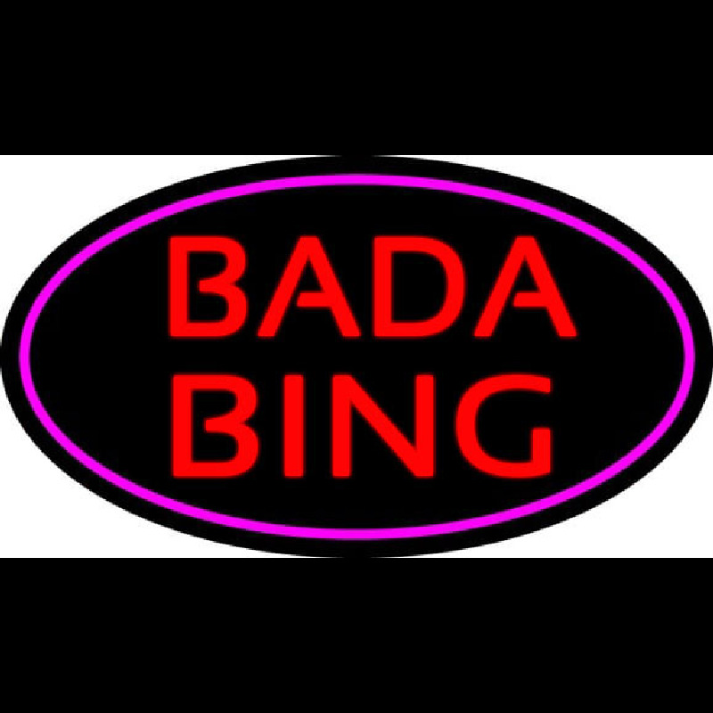 Red Bada Bing With Pink Border Club Neonreclame