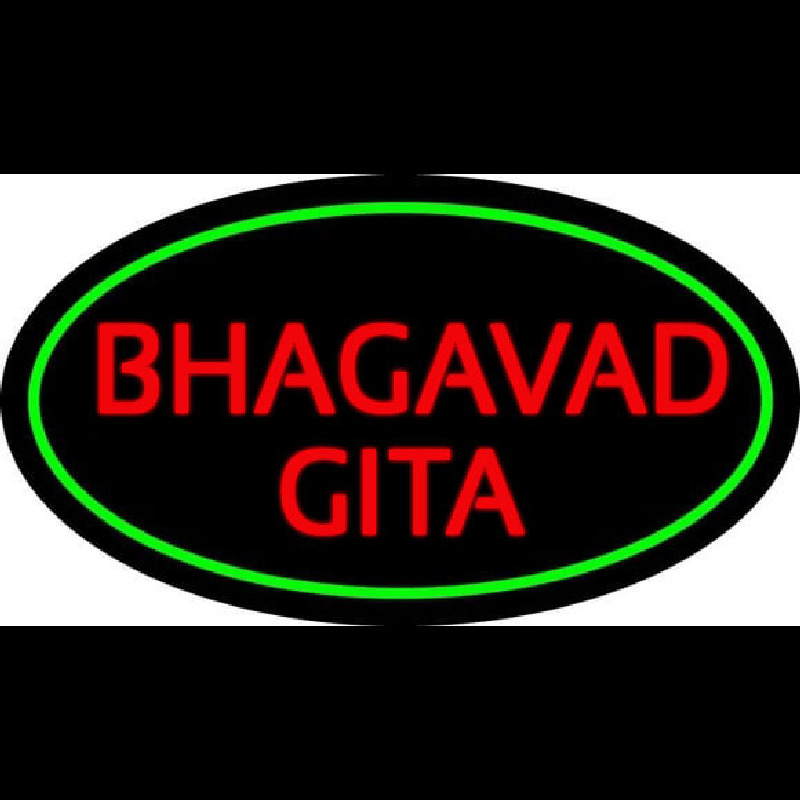 Red Bhagavad Gita With Border Neonreclame