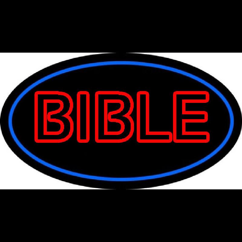 Red Bible Blue Border Neonreclame