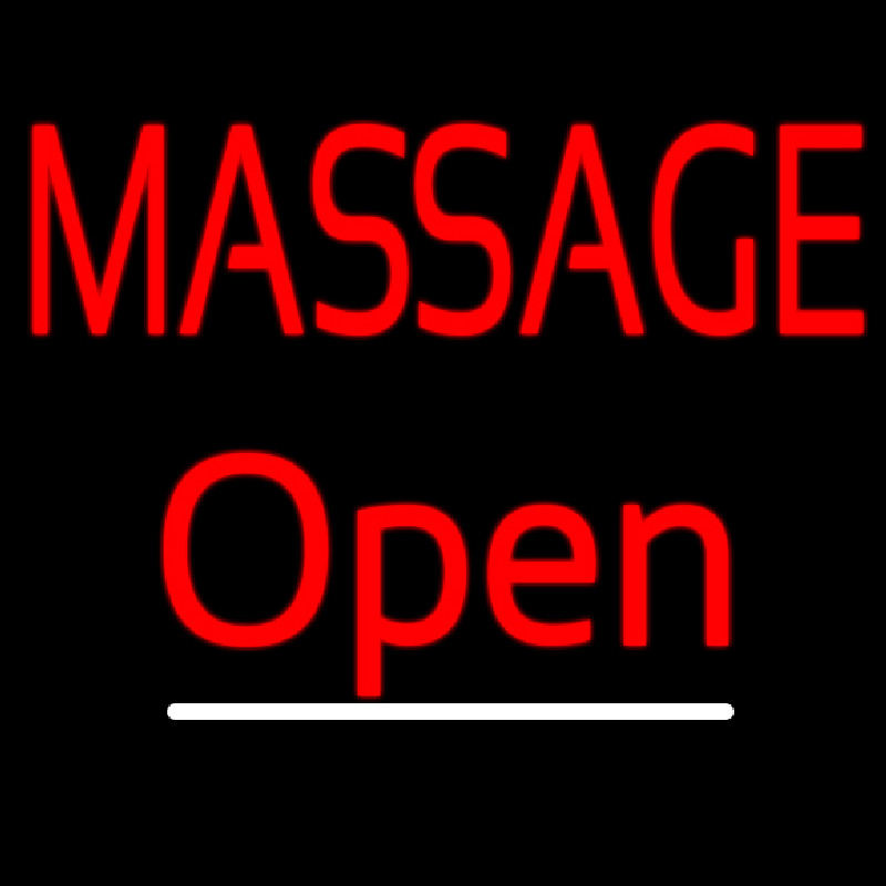 Red Block Massage Open Neonreclame