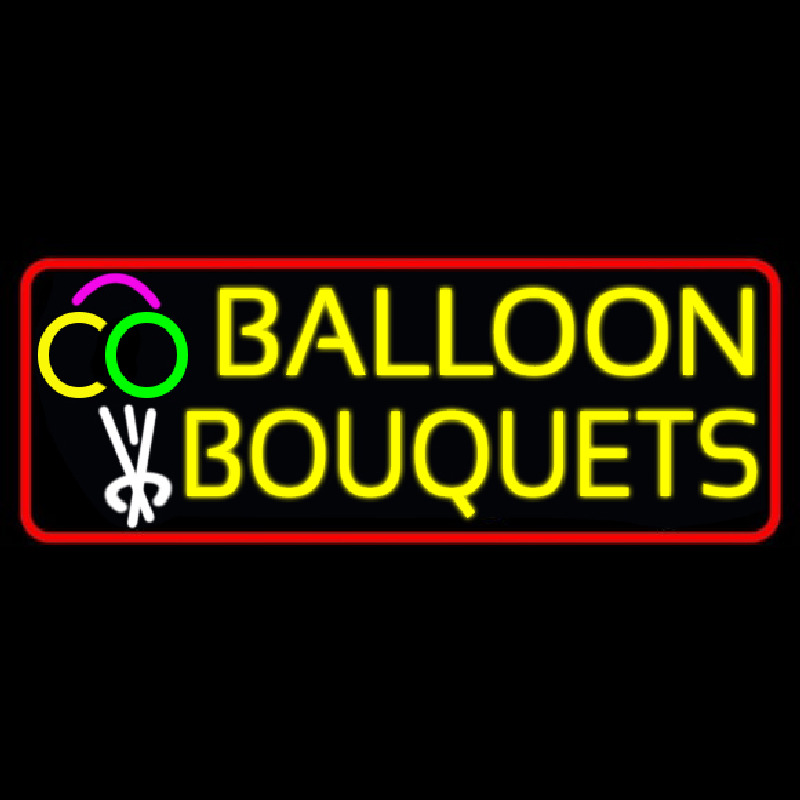 Red Border Balloon Bouquets Neonreclame