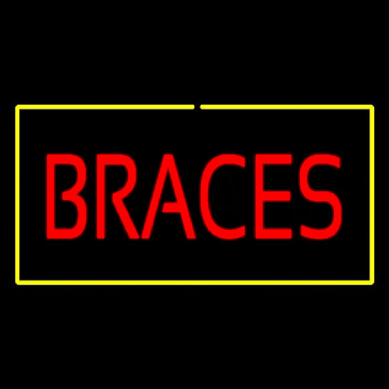 Red Braces Yellow Border Neonreclame