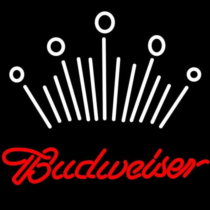 Red Budweiser White Crown Beer Sign Neonreclame