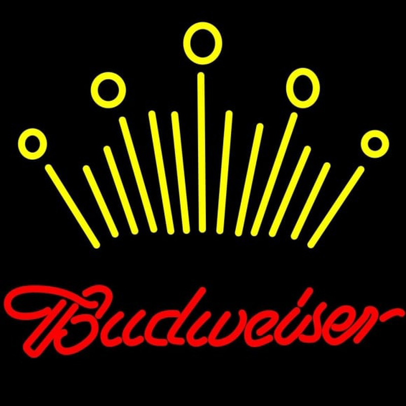 Red Budweiser Yellow Crown Beer Sign Neonreclame