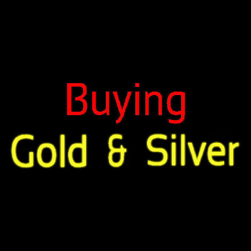 Red Buying Yellow Gold And Silver Block Neonreclame