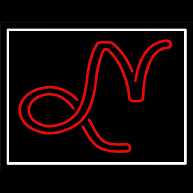 Red Capricorn Logo White Border Neonreclame