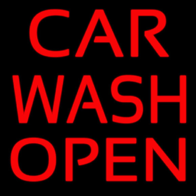 Red Car Wash Open Neonreclame