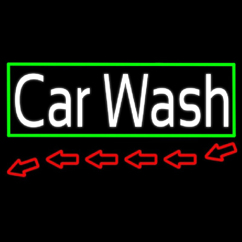 Red Car Wash With Border Neonreclame