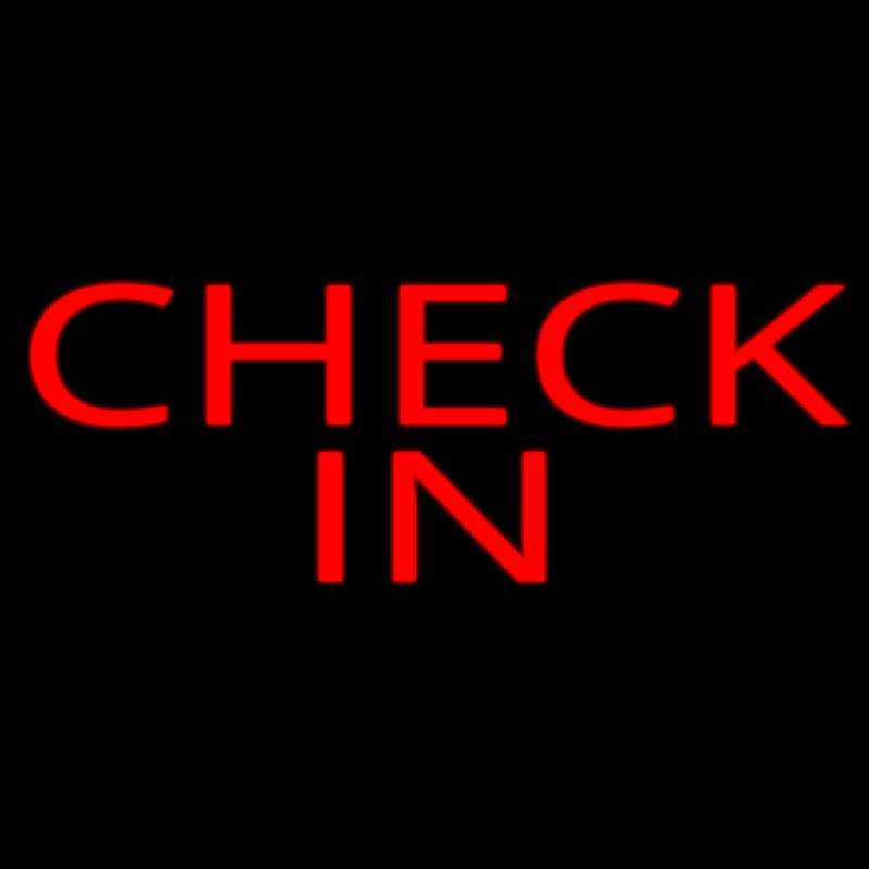 Red Check In Neonreclame